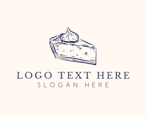 Meringue - Pie Slice Dessert logo design