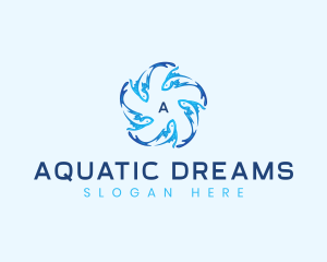 Pisces - Ocean Fish Swimming logo design