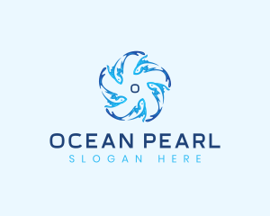 Ocean Fish Swimming logo design