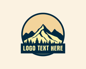 Campsite - Forest Mountain Peak logo design