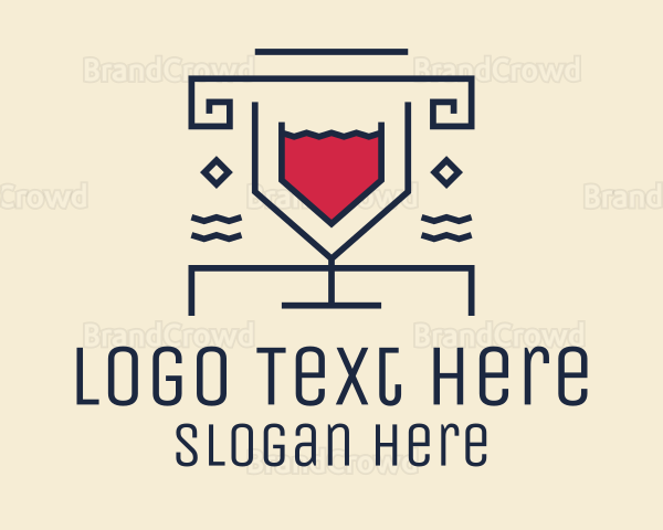 Geometric Wine Drink Logo