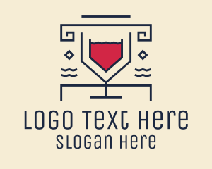 Wine Shop - Geometric Wine Drink logo design