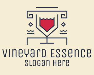 Geometric Wine Drink logo design