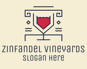 Geometric Wine Drink logo design