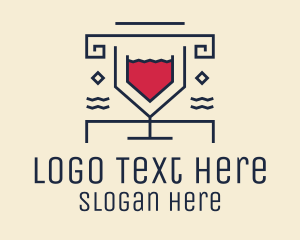 Liquor - Geometric Wine Drink logo design