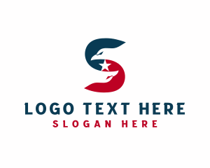 United States - Eagle Bird Patriot Letter S logo design