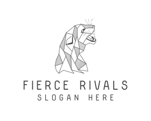 Fierce Geometric Panther logo design