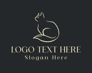 Line Art - Elegant Pet Cat logo design
