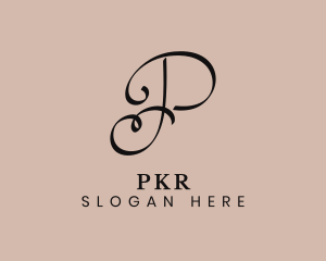 Elegant Script Letter P logo design