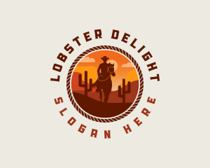 Cowboy Horse Desert Logo