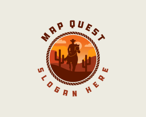 Cowboy Horse Desert Logo