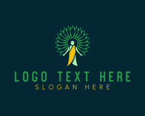 Vegatarian - Monk Spiritual Tree logo design