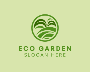 Greenery - Grass Field Leaf Landscaping logo design