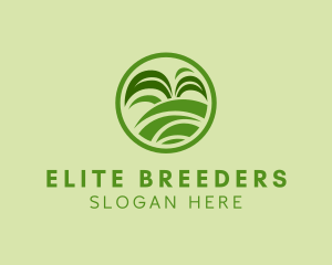 Grass Field Leaf Landscaping  logo design