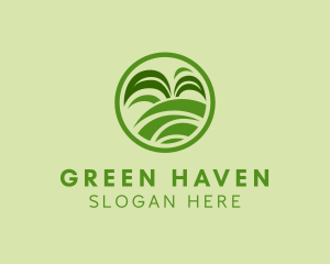 Foliage - Grass Field Leaf Landscaping logo design