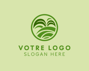 Grass - Grass Field Leaf Landscaping logo design