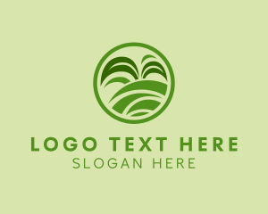 Field - Grass Field Leaf Landscaping logo design