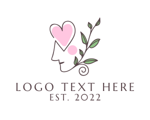 Girl - Maiden Heart Leaves logo design