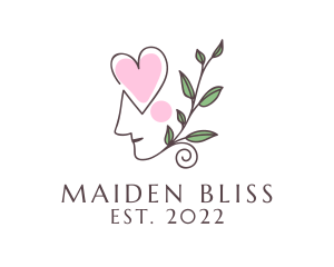 Maiden Heart Leaves logo design