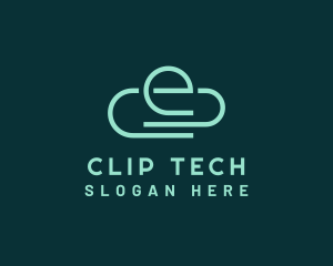 Paperclip - Paper Clip Letter E logo design