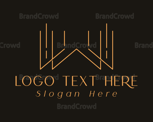 Deluxe Golden Letter W Logo
