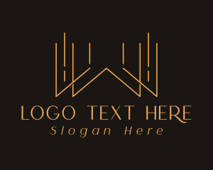 Glam - Deluxe Golden Letter W logo design