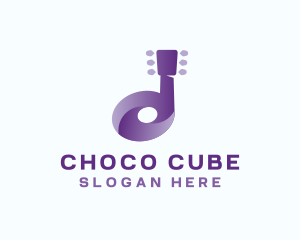 Singer - Guitar Note Music Letter D logo design