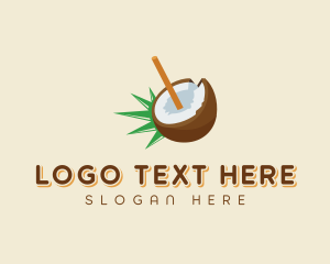 Healthy - Fruit Drink Coconut logo design