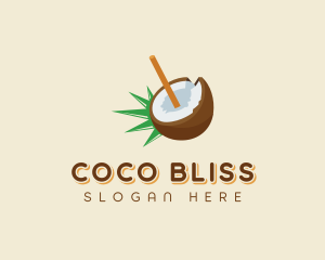 Coconut - Fruit Drink Coconut logo design