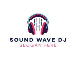 Dj - Equalizer DJ Headphones logo design