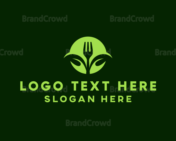 Vegetarian Fork Leaf Logo