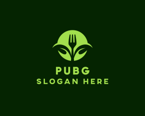 Vegetarian Fork Leaf Logo