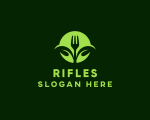 Vegetarian Fork Leaf Logo