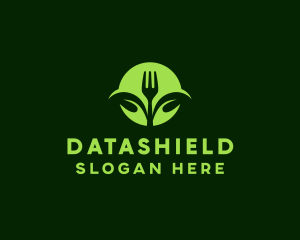 Vegetarian Fork Leaf Logo