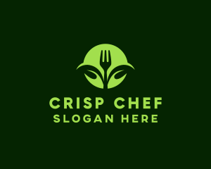 Vegetarian Fork Leaf logo design