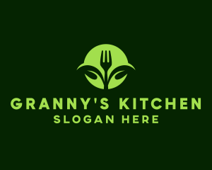 Vegetarian Fork Leaf logo design