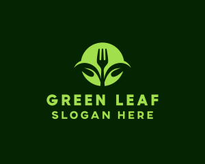 Vegetarian Fork Leaf logo design