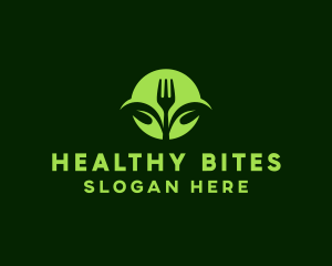 Vegetarian Fork Leaf logo design