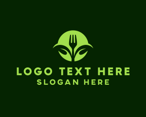 Vegetarian Fork Leaf Logo