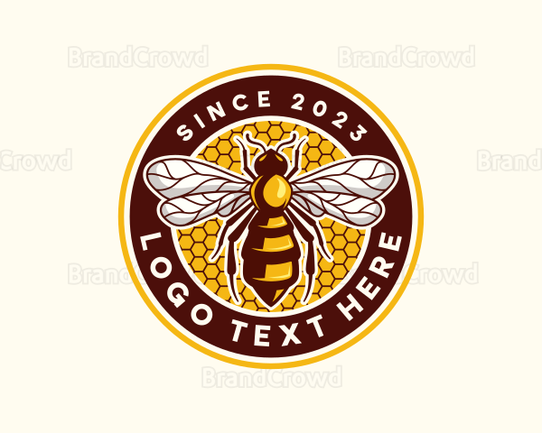 Bee Wasp Honeycomb Logo