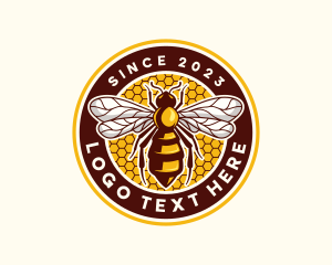 Beekeeping - Bee Wasp Honeycomb logo design