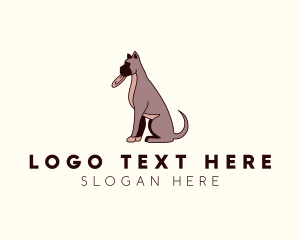 Canine - Pet Great Dane Dog logo design