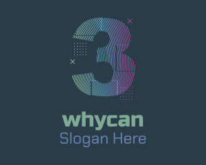 Stream - Modern Glitch Number 3 logo design