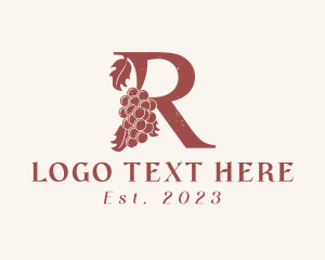 Winery - Vintage Winery Letter R logo design