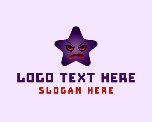 Facial Expression - Angry Purple Star logo design