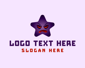 Emoji - Angry Purple Star logo design