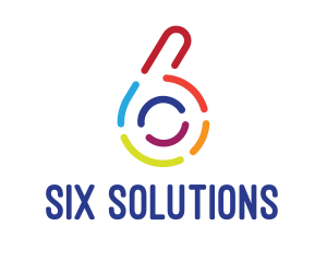 Six - Colorful Six Outline logo design