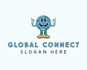 Globe - Cartoon Earth Globe logo design