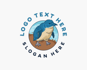 Frilled Lizard - Little Penguin Bird logo design