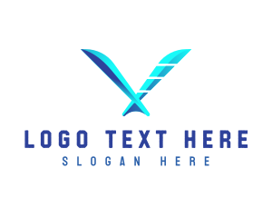 Initail - Letter V Advertising Agency logo design